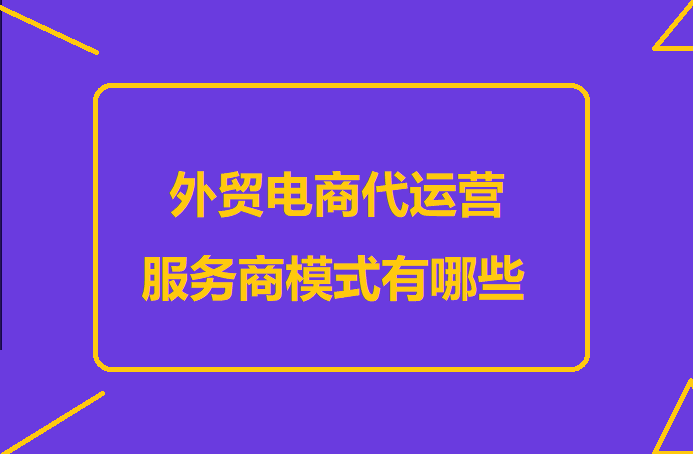 外贸电商代运营服务商模式